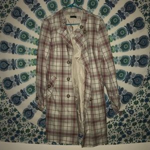 BENETTON PLAID TRENCH COAT